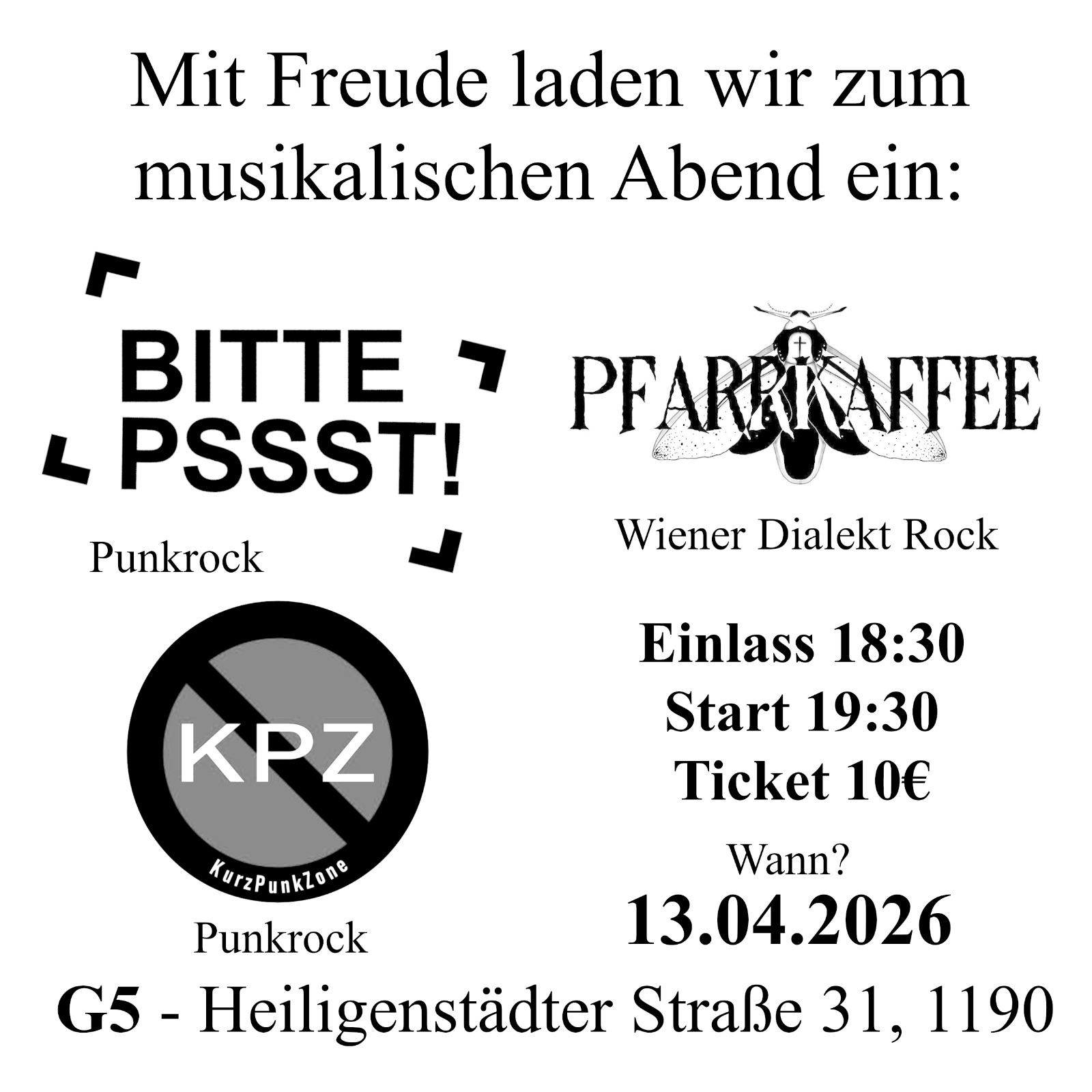 Bitte Pssst! / Pfarrkaffee / K.P.Z. - LIVE